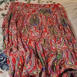 Red paisley skirt